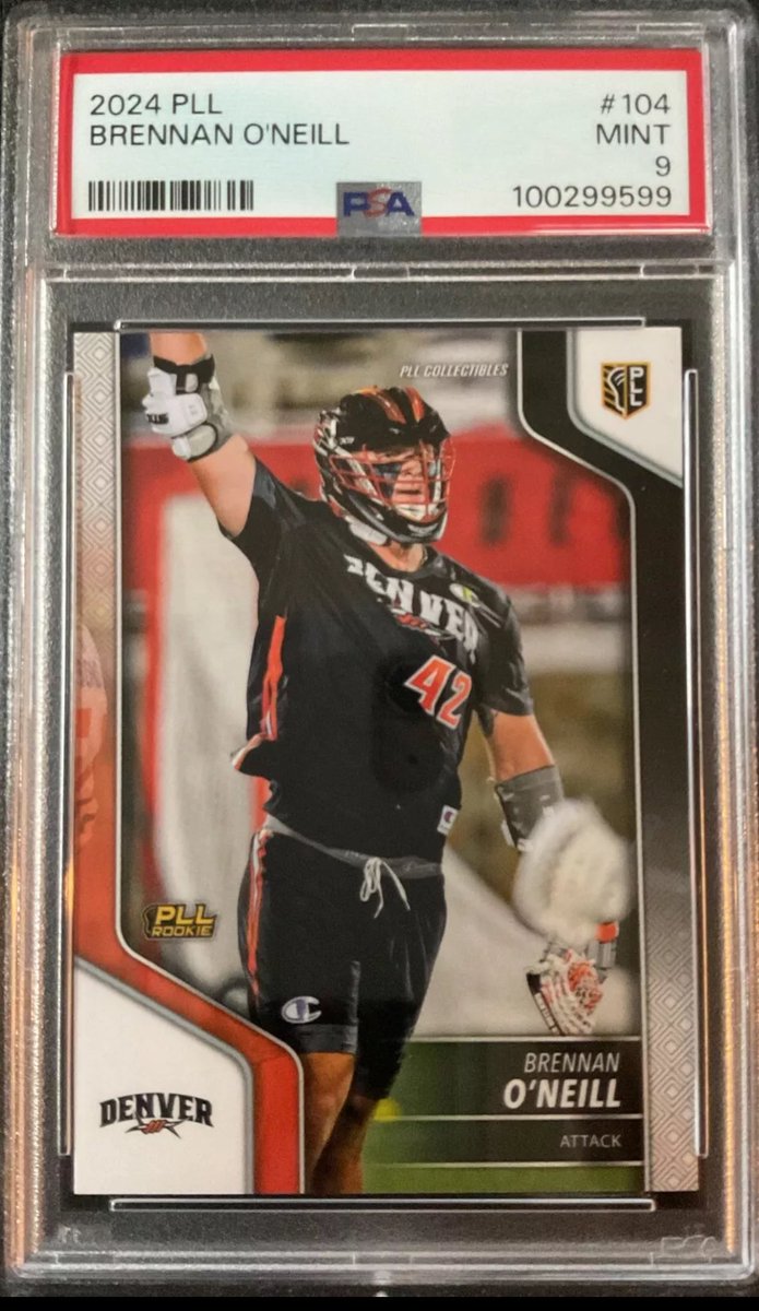 **🥍🥍Brennan O’Neill PSA 9 RC Giveaway🥍🥍**

Starting tomorrow night, I’ll be doing my biggest lacrosse card auction sale to date. 500+ lacrosse card auction items listed over 3 nights, including: autos, parallels, jersey/patch cards, RC cards, team sets, insert sets, base sets