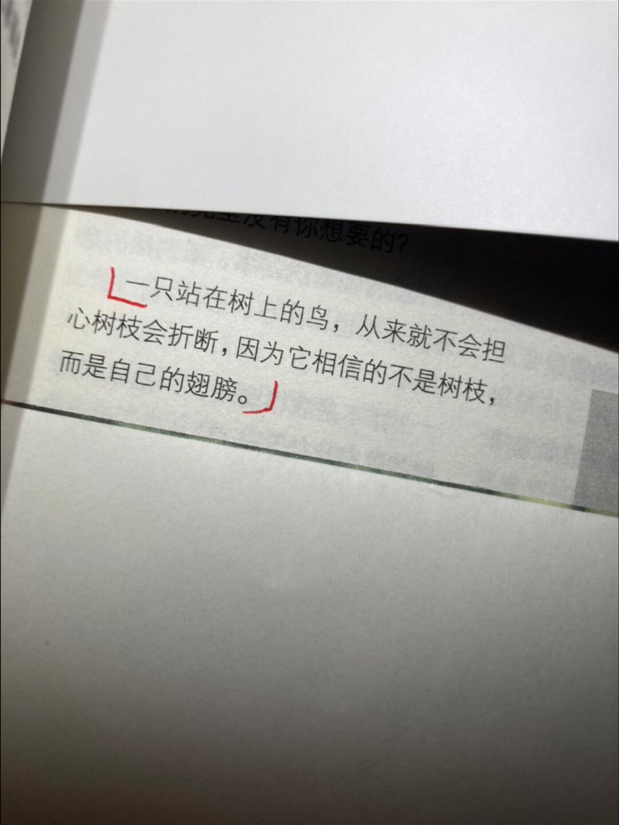 usd666666's tweet photo. 一只站在树上的鸟，从来就不会担心树枝会折断，因为它相信的不是树枝，而是自己的翅膀。 https://t.co/E1waqASGyH