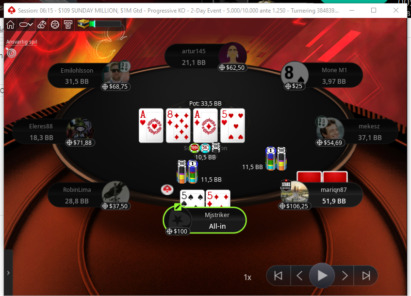 ZeMoller's tweet image. there is just some people who should never fucking touch poker but go buy a lottery ticket instead, and somehow i meet them in every sunday million - satted in for 2,2 and cashed 300$ but again same shit as last week where i lose trips to runner runner bigger fullhouse :D