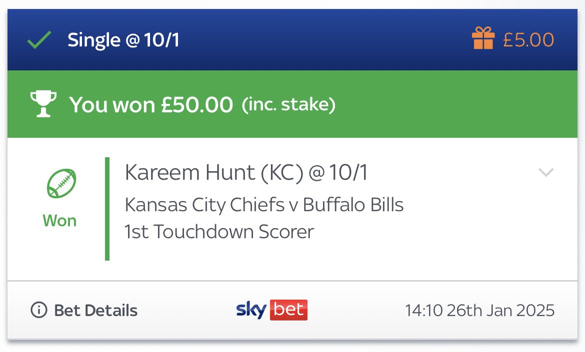 ForNfltips's tweet photo. BOOOOOOOOM 10/1 winner
Free bets are great when they land £50
Hit ❤️ if u we’re on #NFL #NFLTips https://t.co/1X5hhvAwvG