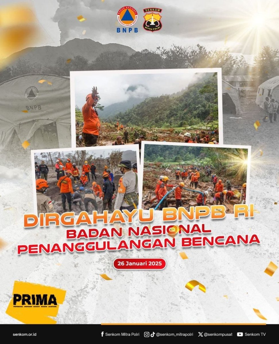 Mizab313's tweet photo. Dirgahayu BNPB RI selalu cepat dan tanggap dalam penanggulangan bencana dan mengamankan masyarakat. Bravooo #bnpb https://t.co/SuBU3wqeCP