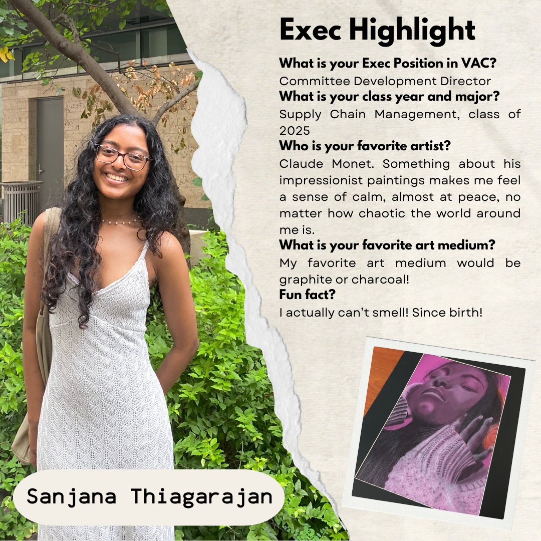 MSC_VAC's tweet photo. Our second Exec Highlight is Sanjana!

Sanjana is our Committee Development Director, and she joined VAC because she loves the family and greater sense of community we are able to create in VAC. "Even when I’m having a bad day, my VAC family never fails to lift my spirits up." https://t.co/IS0cqeiAai