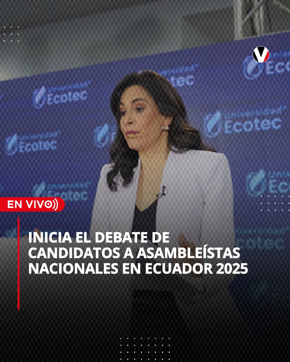 🗳️ 🎙️ ¡EN VIVO! #DebateAsambleístas2025 | La noche de este domingo 10 de los 12 candidatos principales a asambleístas nacionales estarán frente a frente en un debate organizado por la Universidad #Ecotec: v.vistazo.com/40w4seb 

📅 En esta oportunidad la ciudadanía podrá