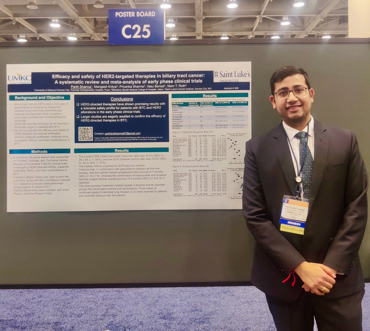 Parth Sharma (@parthdsharma) on Twitter photo Thrilled to present our research at <a href="/ASCO/">ASCO</a> #GI25 highlighting the efficacy of HER-2 targeted therapies in #biliarytractcancers!!!
Grateful to my mentor <a href="/MarcRothMD/">Marc Roth</a> for his guidance and all the co-authors for their support.
<a href="/KrityaMangesh/">Mangesh Kritya</a>
<a href="/umkcIM/">UMKC Internal Medicine Residency Program</a> <a href="/SLCI_KC/">Saint Luke's Cancer Institute</a>
#MedTwitter Thrilled to present our research at <a href="/ASCO/">ASCO</a> #GI25 highlighting the efficacy of HER-2 targeted therapies in #biliarytractcancers!!!
Grateful to my mentor <a href="/MarcRothMD/">Marc Roth</a> for his guidance and all the co-authors for their support.
<a href="/KrityaMangesh/">Mangesh Kritya</a>
<a href="/umkcIM/">UMKC Internal Medicine Residency Program</a> <a href="/SLCI_KC/">Saint Luke's Cancer Institute</a>
#MedTwitter
