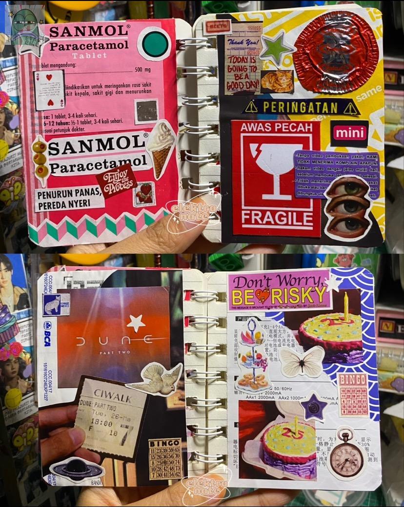 tanyarlfes's tweet image. 💚 banyak banget notebook kecil dirumah seketika so ngide bikin junkjournal. ternyata seasik itu layering bikin jurnal. rate coba jurnal newbie ini hihi