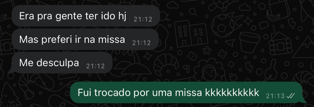 victorpitoni's tweet photo. Misteriosamente trocado por uma missa kkkkkk https://t.co/3JMWqBs0as