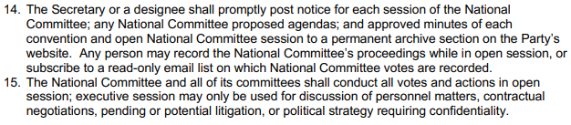 InsanityIsFree's tweet photo. This session would be open, according to bylaws, and would require notice be provided well in advance to the Secretary, so she can provide notice well in advance on how to attend.

@carynannharlos has not been given such, and cannot give what she doesn't have.

Meeting invalid. https://t.co/A1N238gCDj