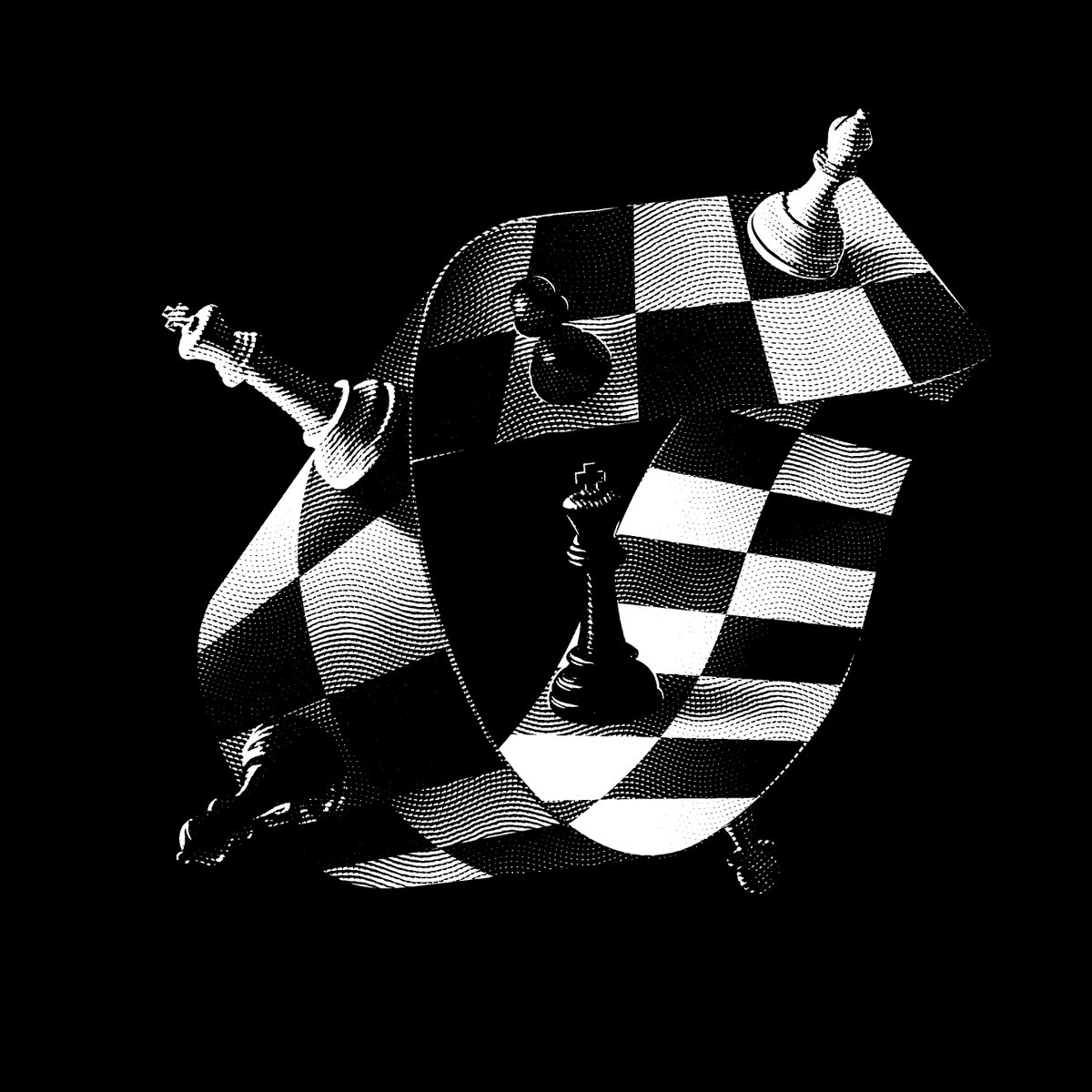 chess_drama_art's tweet photo. Draw. The battle becomes an eternal dance between adversaries bereft of power.  

#shatranj #国际象棋 #schack #satranç #szachy #skak #échecs #schach #xadrez #schaken #gwyddbwyll #sjakk #شطرنج #draw #chessdrama #art #illustration #screenprint #digitalart #mobiusstrip https://t.co/Gl7cJ5NBOD
