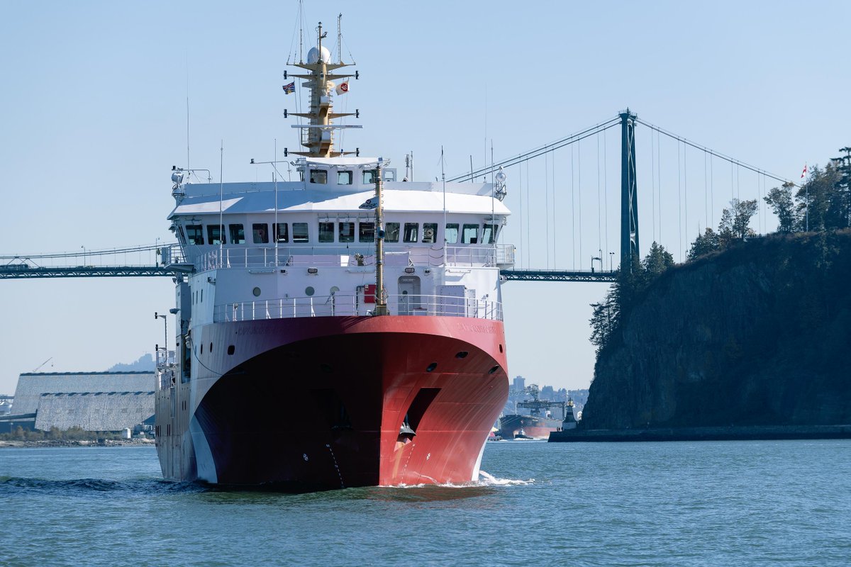Seaspan's tweet photo. Happy Birthday @coastguardcan! 🥳🎉

Thank you for 63 years of protecting &amp; preserving Canadian waters from coast to coast 🍁 https://t.co/DVUlfdP22v