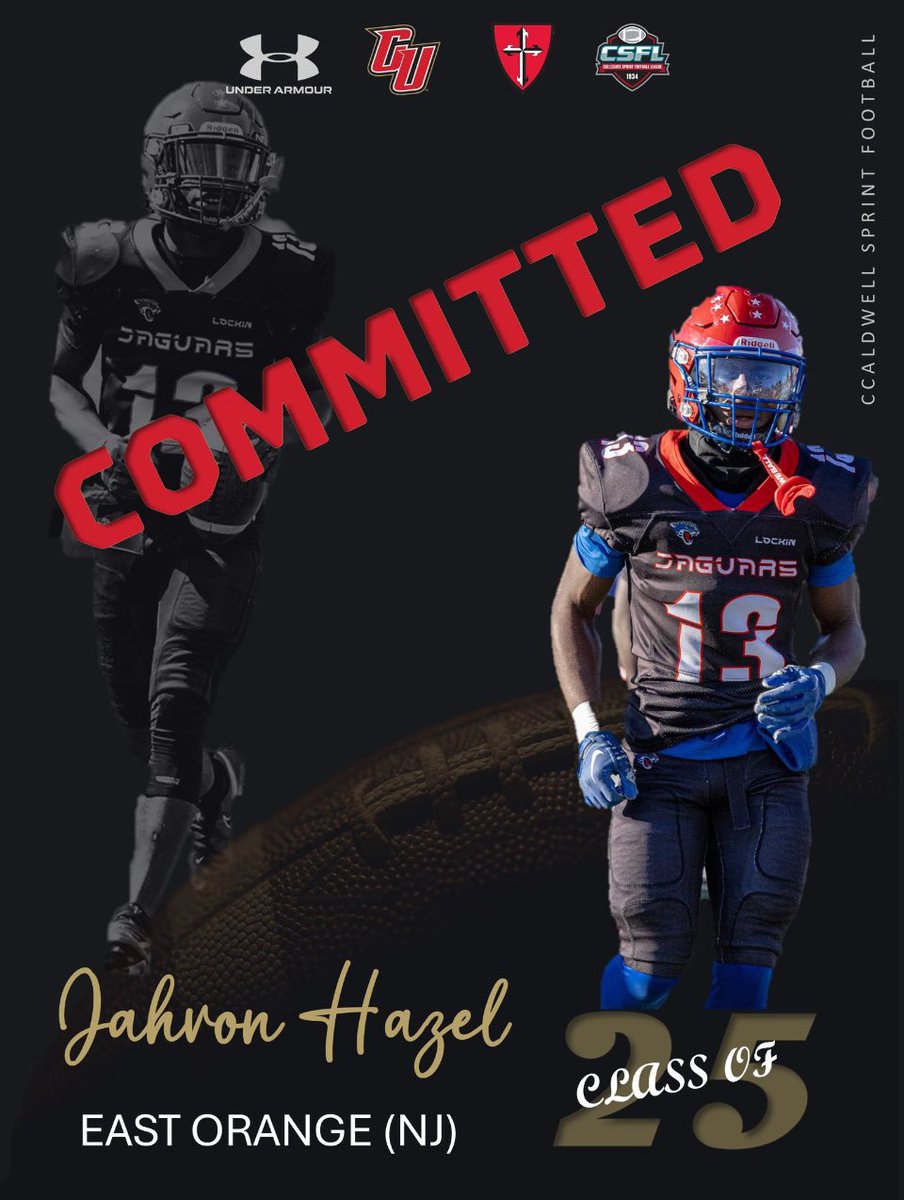 Jahvon “Ace” Hazel (@hazeljahvon) on Twitter photo After some long conversations I’ve made my decision to commit to <a href="/CUsprint/">Caldwell Sprint Football</a> I’d like to thank <a href="/Coach_Matsakis/">Louie Matsakis</a> <a href="/TJKroncke/">T.J. Kroncke</a> for giving me this opportunity and everyone helping me get to this point. Let’s see what the future holds. #LTDT
<a href="/Baj_Blitz/">Coach Baj</a> <a href="/CoachDoubleA/">Antonio Anderson</a> <a href="/COACH_JAKES/">J JACOB</a> After some long conversations I’ve made my decision to commit to <a href="/CUsprint/">Caldwell Sprint Football</a> I’d like to thank <a href="/Coach_Matsakis/">Louie Matsakis</a> <a href="/TJKroncke/">T.J. Kroncke</a> for giving me this opportunity and everyone helping me get to this point. Let’s see what the future holds. #LTDT
<a href="/Baj_Blitz/">Coach Baj</a> <a href="/CoachDoubleA/">Antonio Anderson</a> <a href="/COACH_JAKES/">J JACOB</a>