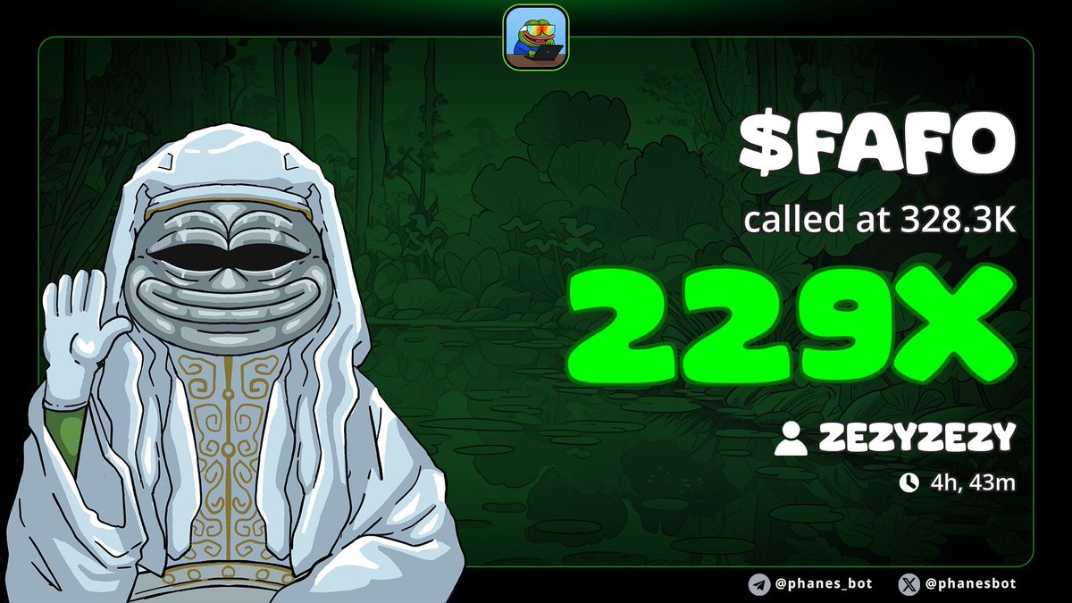 Gave you the generational $fafo entry and bottom publicly @ $5M MC two hours ago

Our insider chat got it at $300k 230x

Who wants in? Dropping invites in our public trading group

t.me/jsdao