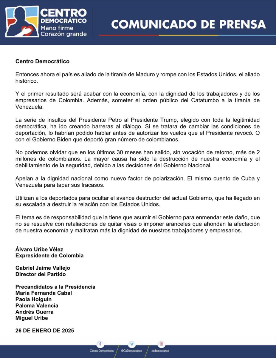 Álvaro Uribe Vélez tweet media