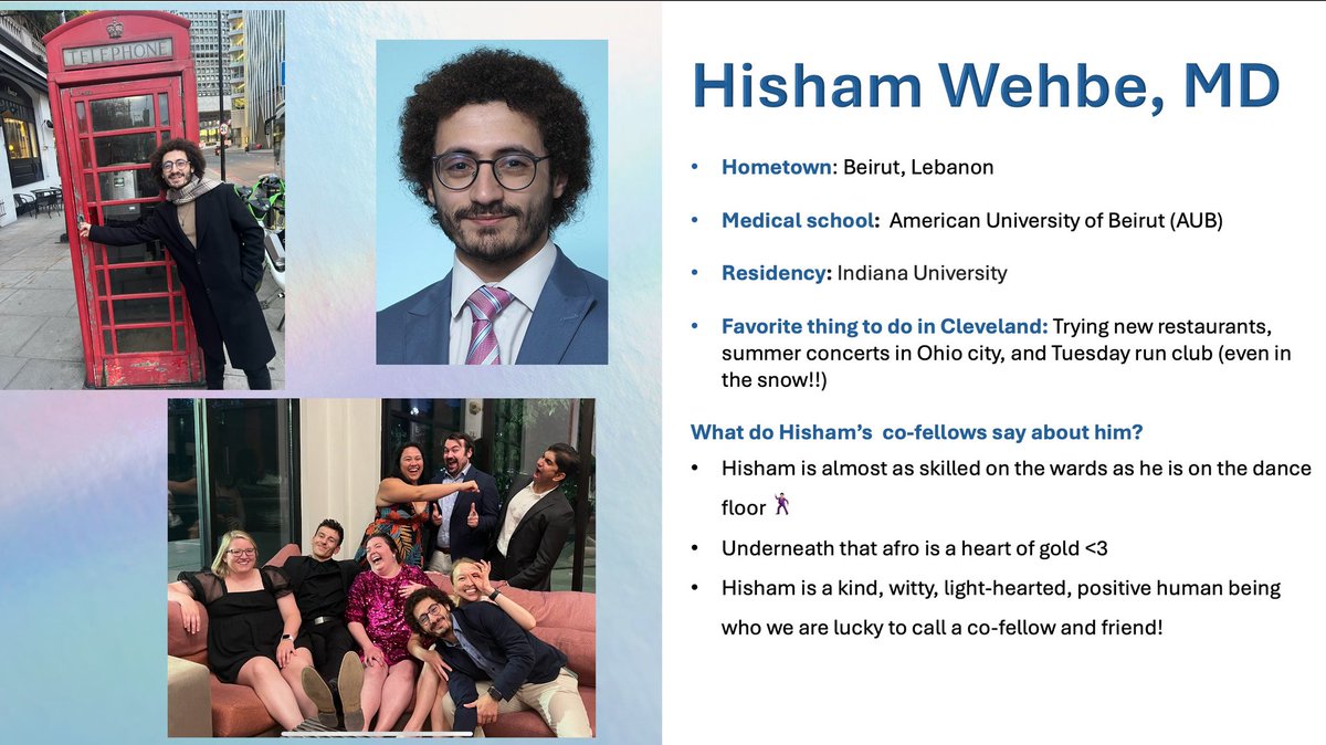 CCF GI Fellowship (@ccf_gifellows) on Twitter photo 🚨Special Sunday Fellow Spotlight 🚨featuring first year fellow, Dr. <a href="/HishamWehbeMD/">Hisham Wehbe</a>! If you don’t know Hisham, that probably won’t last long! With a personality as big as his fro, Hisham is a friend to all and knows no stranger! <a href="/JPAchkarMD/">Jean-Paul Achkar</a> <a href="/Ari_G_MD/">Ari Garber MD, EdD</a> <a href="/MichelleKimMD/">Michelle Kim</a> <a href="/MRegueiroMD/">Miguel Regueiro</a> 🚨Special Sunday Fellow Spotlight 🚨featuring first year fellow, Dr. <a href="/HishamWehbeMD/">Hisham Wehbe</a>! If you don’t know Hisham, that probably won’t last long! With a personality as big as his fro, Hisham is a friend to all and knows no stranger! <a href="/JPAchkarMD/">Jean-Paul Achkar</a> <a href="/Ari_G_MD/">Ari Garber MD, EdD</a> <a href="/MichelleKimMD/">Michelle Kim</a> <a href="/MRegueiroMD/">Miguel Regueiro</a>
