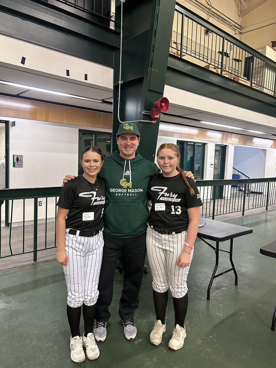 Had a great time at the George Mason prospect camp. I had a great learning experience with coach Walker, coach Campbell, and their players. I really enjoyed working on my pitches and getting in some good hitting reps.
<a href="/MasonSoftball/">George Mason Softball</a> 
<a href="/cam_hutcherson/">campbell hutcherson</a> 
<a href="/jmrw20/">Justin Walker</a> 
<a href="/VAFuryPlat2029/">VA Fury Platinum 2029</a>