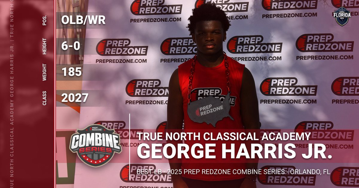 The <a href="/PrepRedzone/">Prep Redzone 🏈</a> best LB award at the Orlando, FL combine series was awarded to George Harris Jr. ( <a href="/GEORGECHARRIS82/">george harris</a> )!

<a href="/305Sportss/">305 Sports</a> <a href="/TheCribSouthFLA/">Frank Tucker</a> <a href="/TrueNorthFootb1/">TrueNorth Titans FB</a> <a href="/Coachmakauskas/">Coach Mak</a> <a href="/PrepRedzoneFL/">Prep Redzone Florida</a> <a href="/DanLaForestFB/">Dan LaForest 🏈</a> <a href="/Andy_Villamarzo/">Andy Villamarzo</a> <a href="/RealNews102/">Drew Johnson</a> <a href="/RossVDG14/">Ross Van De Griek</a> <a href="/THEPLATFORMDR/">THE PLATFORM</a>