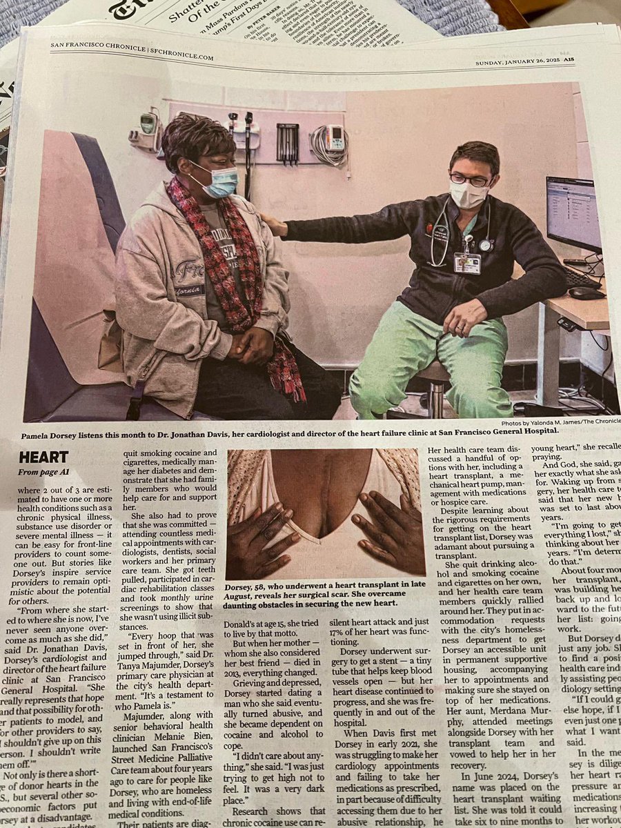 Jonathan Davis, MD, MPHS (@jonathandavishf) on Twitter photo Check out today’s front page of <a href="/sfchronicle/">San Francisco Chronicle</a>! Pls read about our pt’s remarkable journey from homelessness/addiction to ❤️transplant. I hope we can all draw a little inspiration from her perseverance! <a href="/ZSFGCare/">Zuckerberg SF General Hospital & Trauma Center</a> <a href="/UCSFCardiology/">UCSF Cardiology</a> <a href="/UCSFIMChiefs/">UCSF IM Chiefs</a> sfchronicle.com/sf/article/hea… Check out today’s front page of <a href="/sfchronicle/">San Francisco Chronicle</a>! Pls read about our pt’s remarkable journey from homelessness/addiction to ❤️transplant. I hope we can all draw a little inspiration from her perseverance! <a href="/ZSFGCare/">Zuckerberg SF General Hospital & Trauma Center</a> <a href="/UCSFCardiology/">UCSF Cardiology</a> <a href="/UCSFIMChiefs/">UCSF IM Chiefs</a> sfchronicle.com/sf/article/hea…