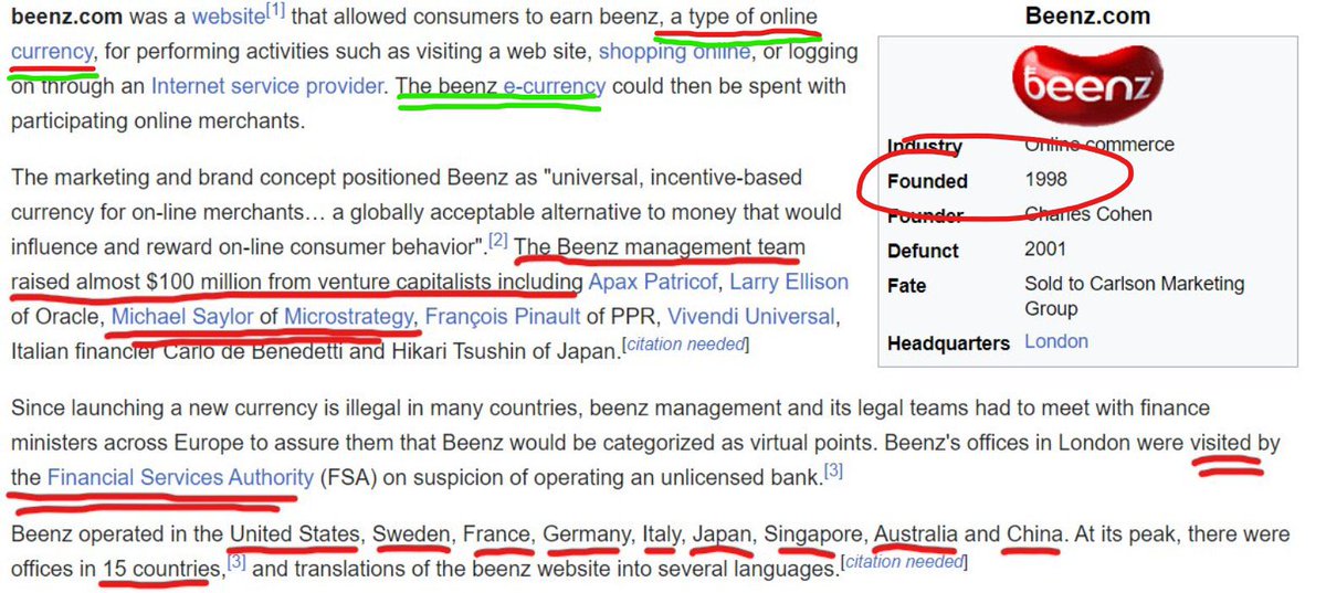 bySukie's tweet photo. If there was a meme coin @Saylor would touch

It would be $BEENZ 

Investors like MicroStrategy, Larry Ellison raised over $100M for Beenz web currency in 1998

Now after 27 years its been brought on SOL & community leads are in talks with the founder

This is bullish AF. Currently $9M MC