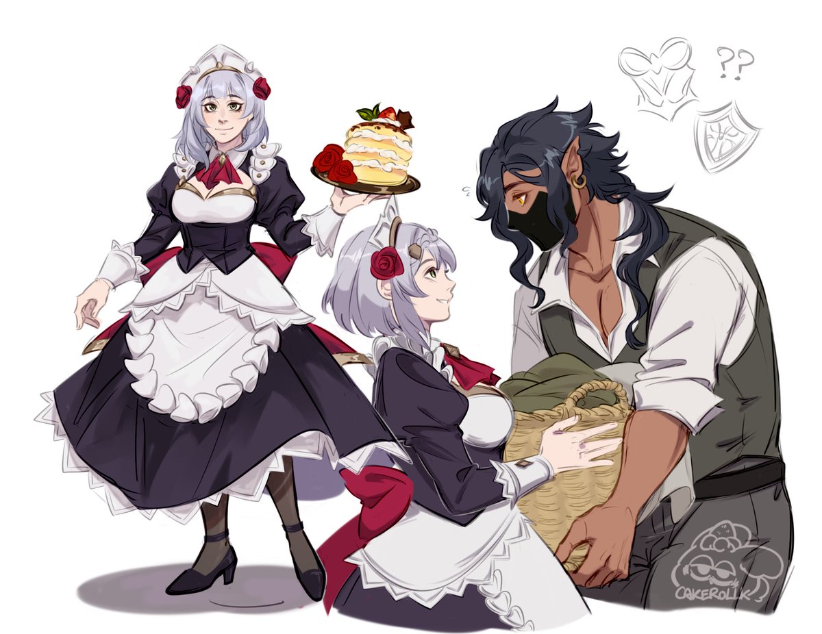 CakerollK's tweet photo. [genshin oc] Alternative outfit for Noelle bc I don’t want to draw her armor https://t.co/TArDv57Xfa