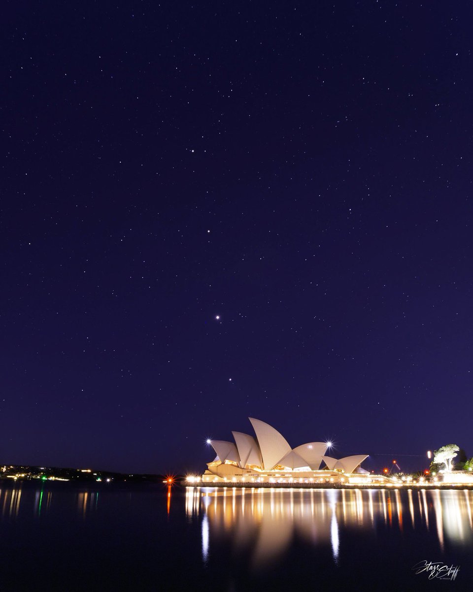Saturn, Mars, Venus, and Jupiter above the Sydney Opera House