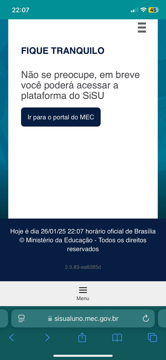 eraldo_martins's tweet photo. @min_educacao o que houve? Até agora nada de sistema do #sisu #sisu2025 e sem nenhuma explicação. https://t.co/WD3lLN3i5R