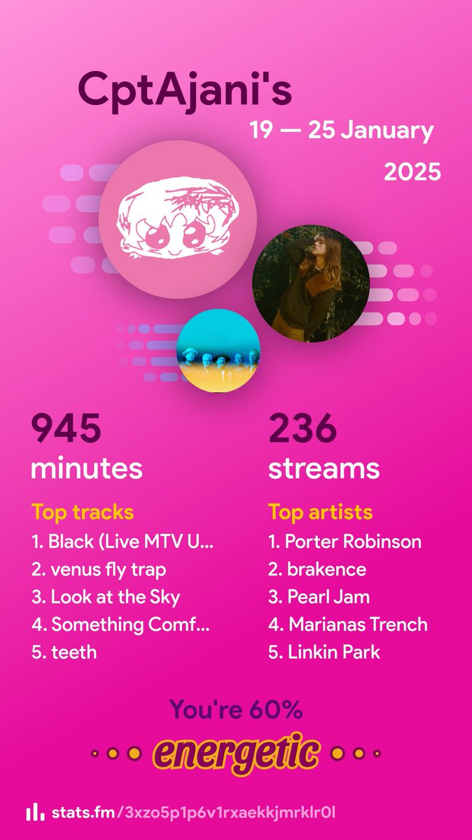 Weekly recap 3! Black might be my favourite live performance on spotify :) I need some new music though, Lmk!