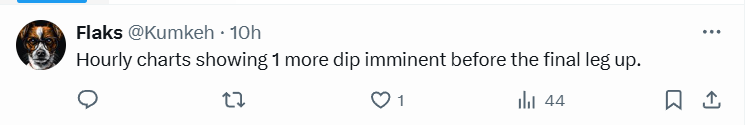 Kumkeh's tweet photo. Posted just in time before the dump. Expect it to go lower https://t.co/vvqh0Dd6mc