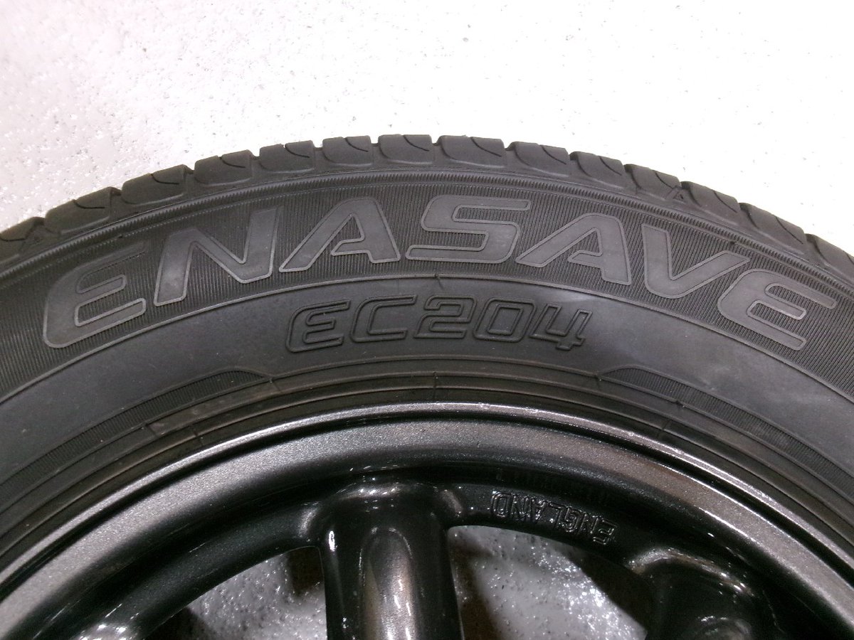 i_parts_info's tweet image. スバル純正MINILITE/DL13インチ4本

タイヤ：DUNLOP　エナセーブ EC204 2023年製
残り溝 :6.5ｍｍ程度

センターキャップ2個ツメに破損がありテープで固定されています。

商品番号：02-202184
販売金額：¥29,800-

＃MINILITE ＃13インチ #スバル