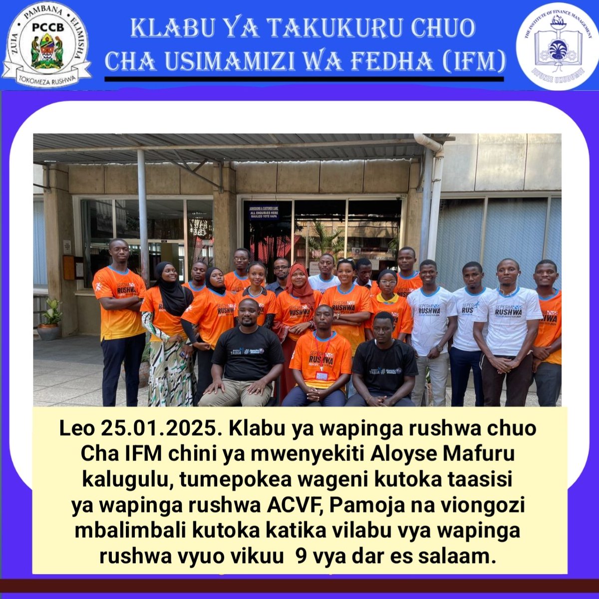 AloyseMafuru's tweet photo. Kuzuia na kupambana na rushwa ni jukumu langu na lako timiza wajibu wako. https://t.co/3V6Fv7uYBV