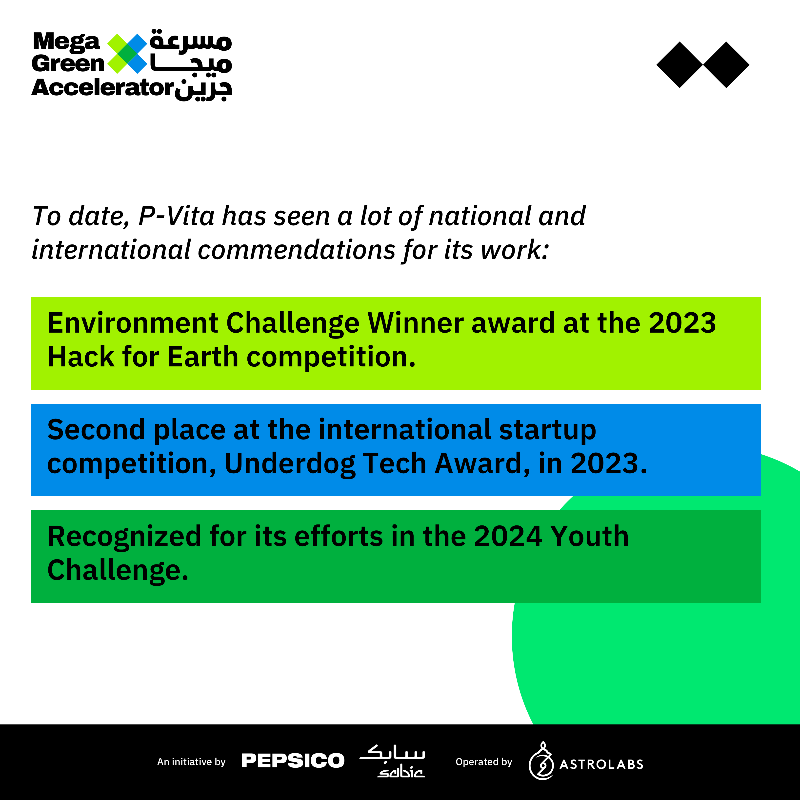 MGA_MENA's tweet photo. Throwback to @EntMagazineME's feature on our #MegaGreen Accelerator Cohort 1 startup, P-Vita, who is working to reduce food waste and create innovative solutions for sustainability in Egypt.

🔗 Read More: https://t.co/diDm0MEahb

#InnovationForImpact #SustainabilityInAction