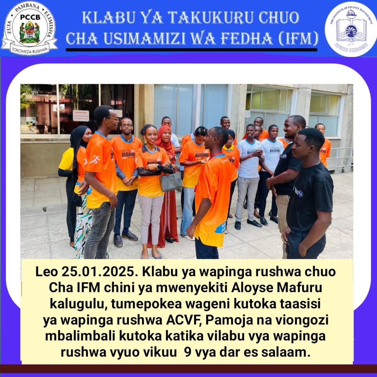 AloyseMafuru's tweet photo. Kuzuia na kupambana na rushwa ni jukumu langu na lako timiza wajibu wako. https://t.co/3V6Fv7uYBV