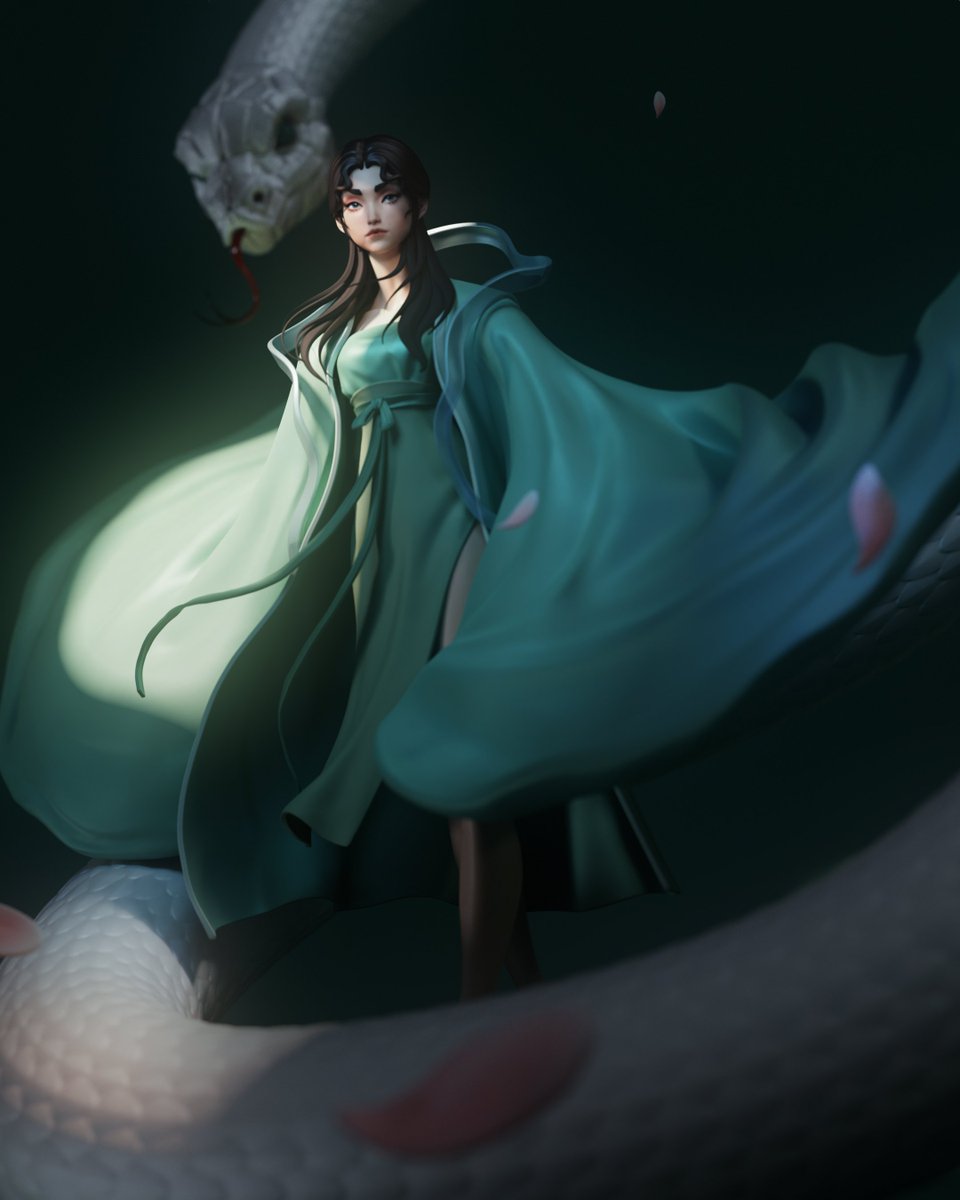 weilunart's tweet photo. Happy Snake Year! 
Pushing myself create something more dynamic this year.
🐍🐍🐍
fully sculpted in zbrush and render in marmoset with polypaint https://t.co/UCwrs3RjQ6