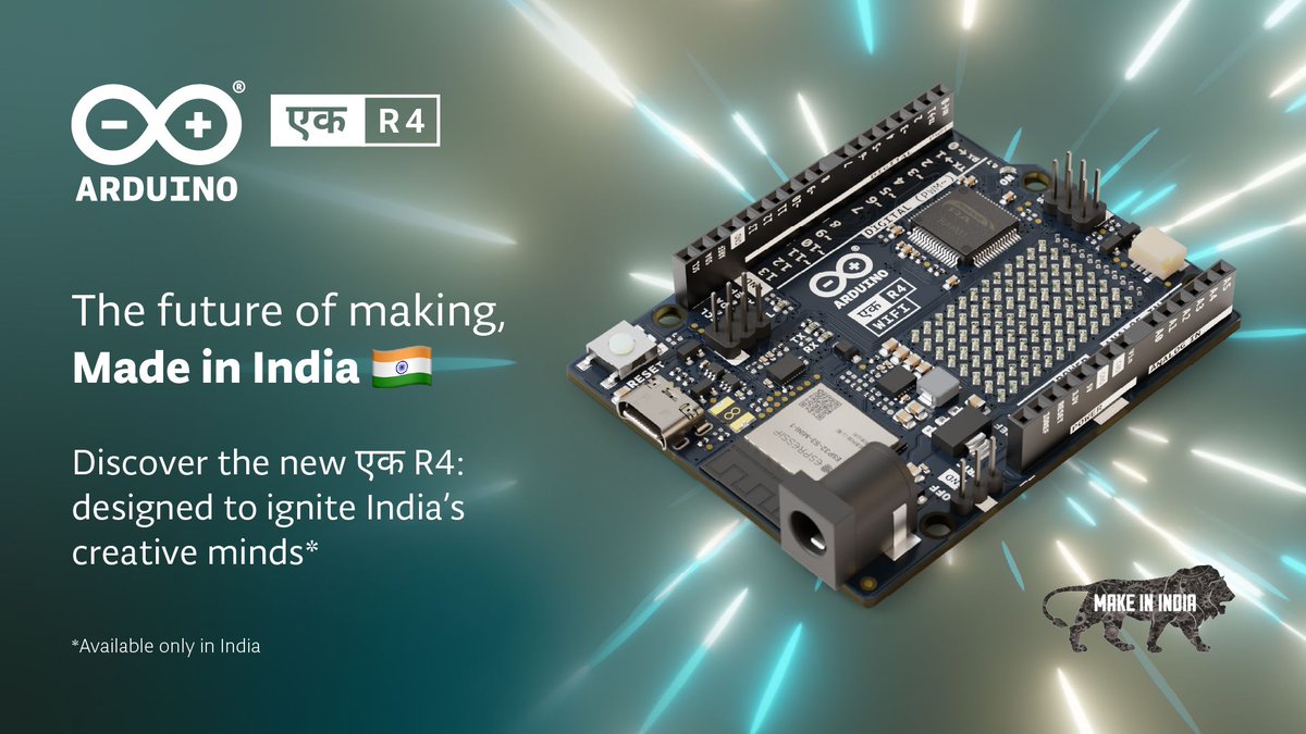 EdutechIndia's tweet photo. We're excited to create history together with the launch of the first-ever Arduino UNO एक R4 Made in India! 🇮🇳

Available in two models – Arduino एक R4 WiFi and Arduino एक R4 Minima – these boards are crafted to inspire creativity and drive innovation https://t.co/pp16fYrQol