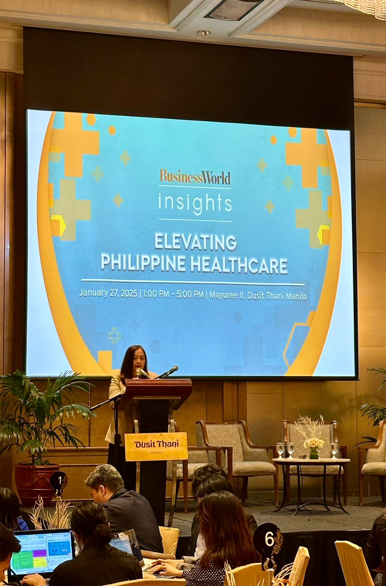 Jaollibee's tweet image. Happening now: #BusinessWorldInsights forum, themed "Elevating Philippine Healthcare," at the Dusit Thani Manila. @bworldph