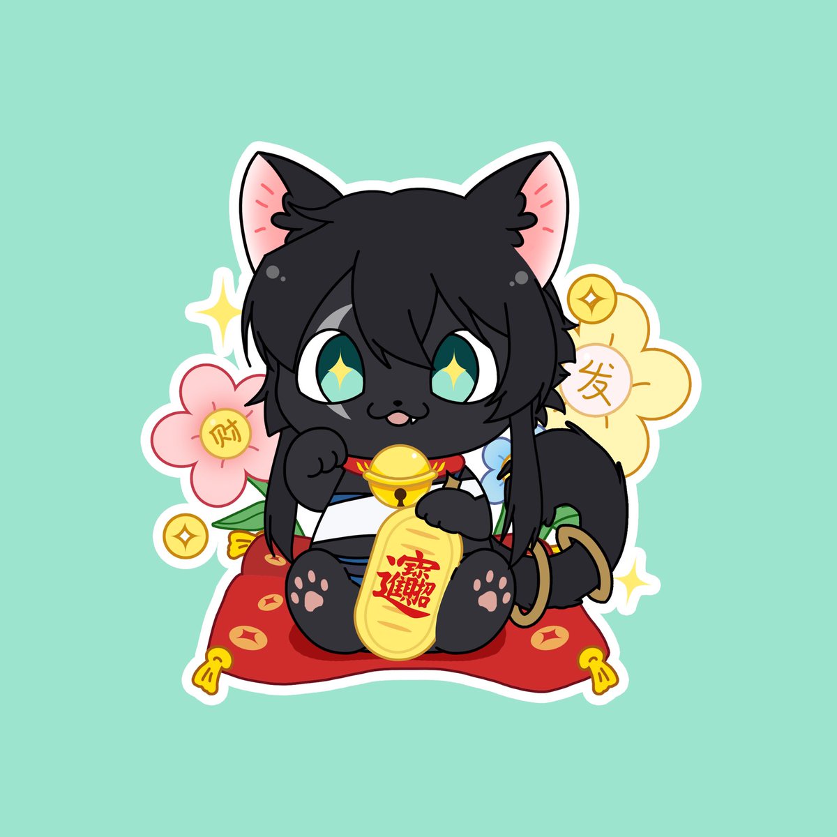 annnife's tweet photo. 新年快乐🎆是招财黑猫壁纸诶💰 https://t.co/aGmg0n72sZ