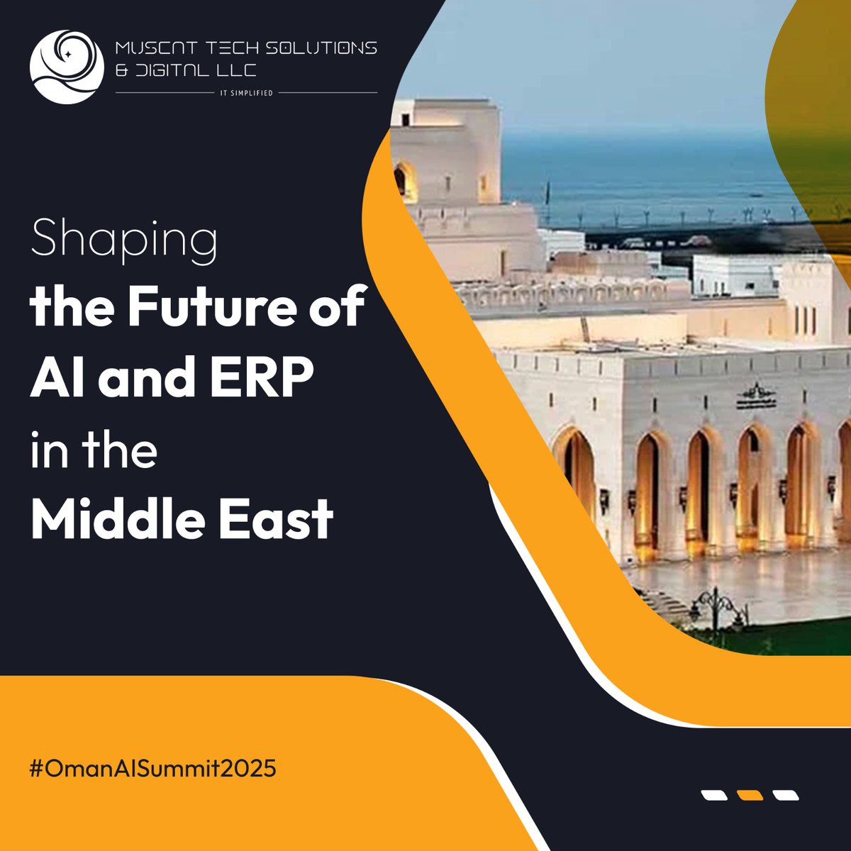 Muscattechsol's tweet image. Let’s connect at the summit to explore new possibilities for innovation in alignment with Oman Vision 2040.

mtsitoman.com/press-release/…

#ThoughtLeadership #AIMiddleEast #ERPExcellence #SustainableInnovation #MuscatTechSolutionsDigitalLLC