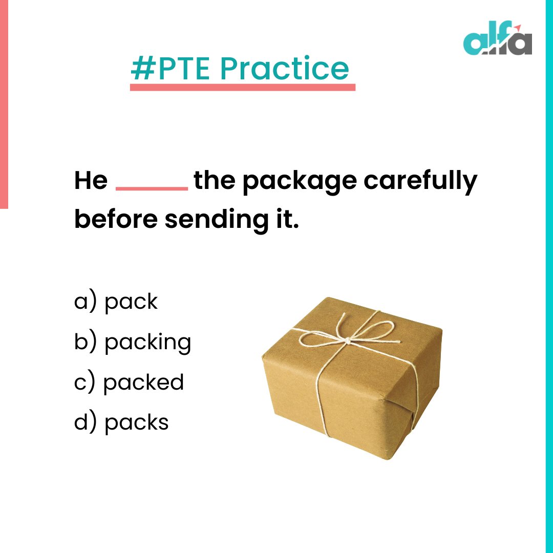 alfaeduofficial's tweet photo. 👉Test your knowledge of English expressions!
All you need to do is choose the correct option (a, b, c or d).
✅Answer writes it in the comments.
#PTETips #PTEExamPreparation #PTEMockTest #PTEOnlineCoaching #PTETest
#Quiz #EnglishTest #PTEExam #LearningPlatform https://t.co/sFyZ2d1mqs