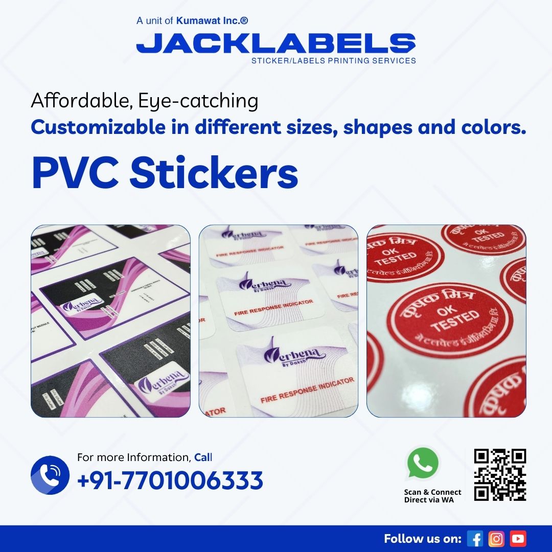 jacklabelsindia's tweet image. Choose PVC Stickers for durability, custom designs &amp;amp; affordable branding! Perfect for packaging, giveaways &amp;amp; product labels. 🌟 Call +91-7701006333 📞 #PVCStickers