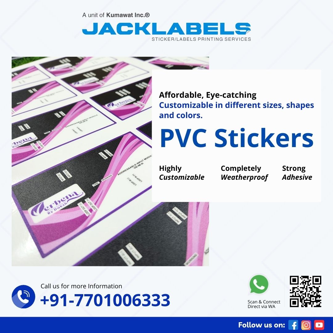 jacklabelsindia's tweet image. "Transform your brand with PVC Stickers! Weatherproof, strong adhesive &amp;amp; customizable in all sizes. Affordable &amp;amp; high-quality. Contact us today! 💯 #PVCStickers #Branding"