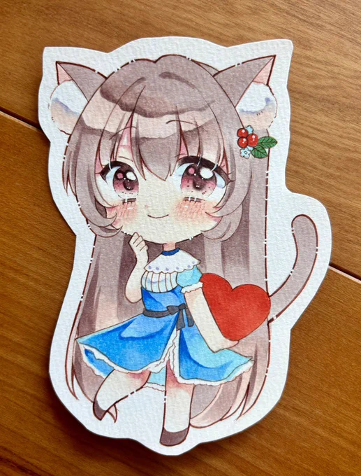 創作 バレンタインにゃんこ#創作 #オリジナル #コピック #アナログ 