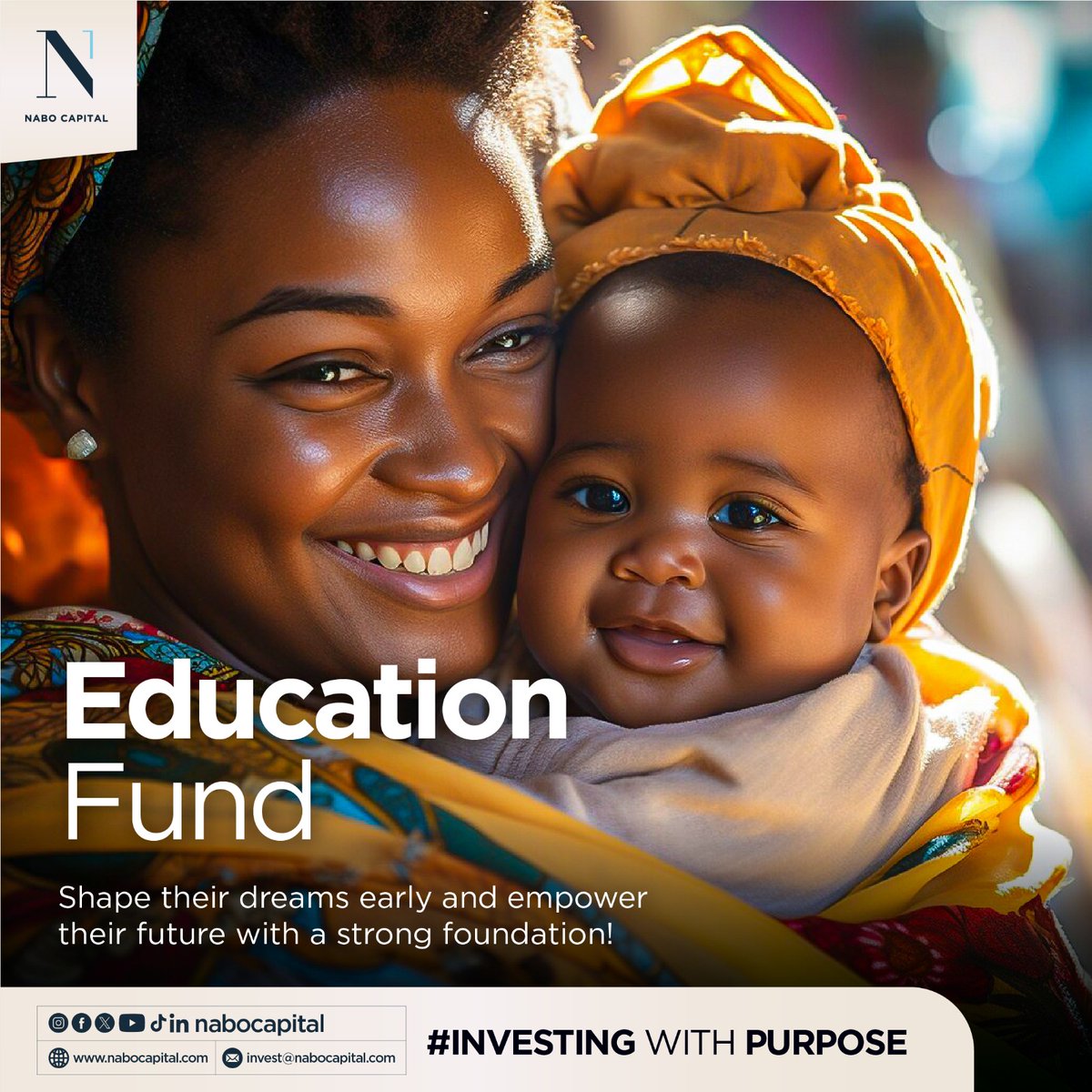 NaboCapital's tweet image. With our Education Fund, we don’t just plan for today, we build a path to a future that shines brighter for your family. Click: ow.ly/btuf50T1nQC and get started!

#FixedIncomeFund #EducationFund #InvestingWithPurpose #NaboCapital