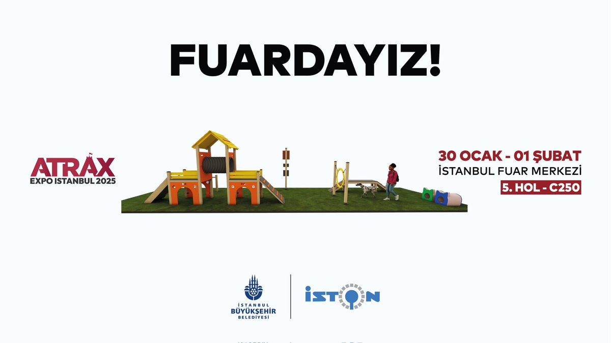 iston_as's tweet photo. 30 Ocak - 1 Şubat tarihlerinde İstanbul Fuar Merkezi'nde gerçekleşecek olan ATRAX 12. Uluslararası Eğlence, Park, Spor &amp; Rekreasyon Alanları Endüstrisi Fuarı'nda 5. Hol C240 ve C250 numaralı standlarımıza bekliyoruz.
#ibb #iston #ATRAX https://t.co/hrKkuYvmbO