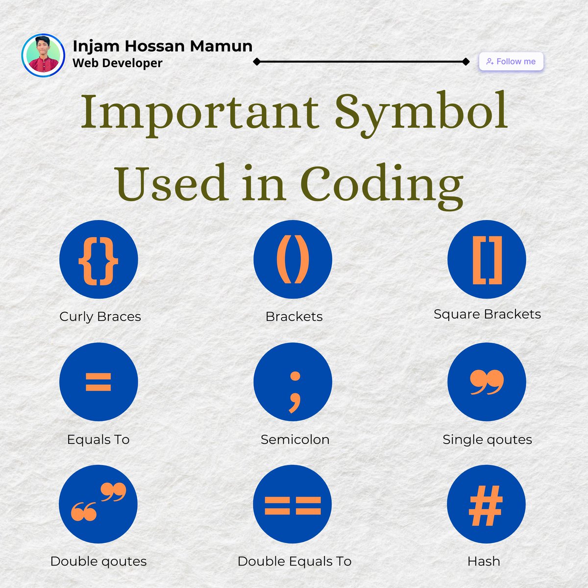 InjamHossan's tweet photo. Unlocking the Power of Symbols in Coding 💻✨

From semicolons to curly braces, every symbol in programming has a purpose. These tiny characters drive the logic, structure, and functionality of our code. 

#CodingTips #ProgrammingSymbols #CodeSmarter https://t.co/eeOMwUXdeH
