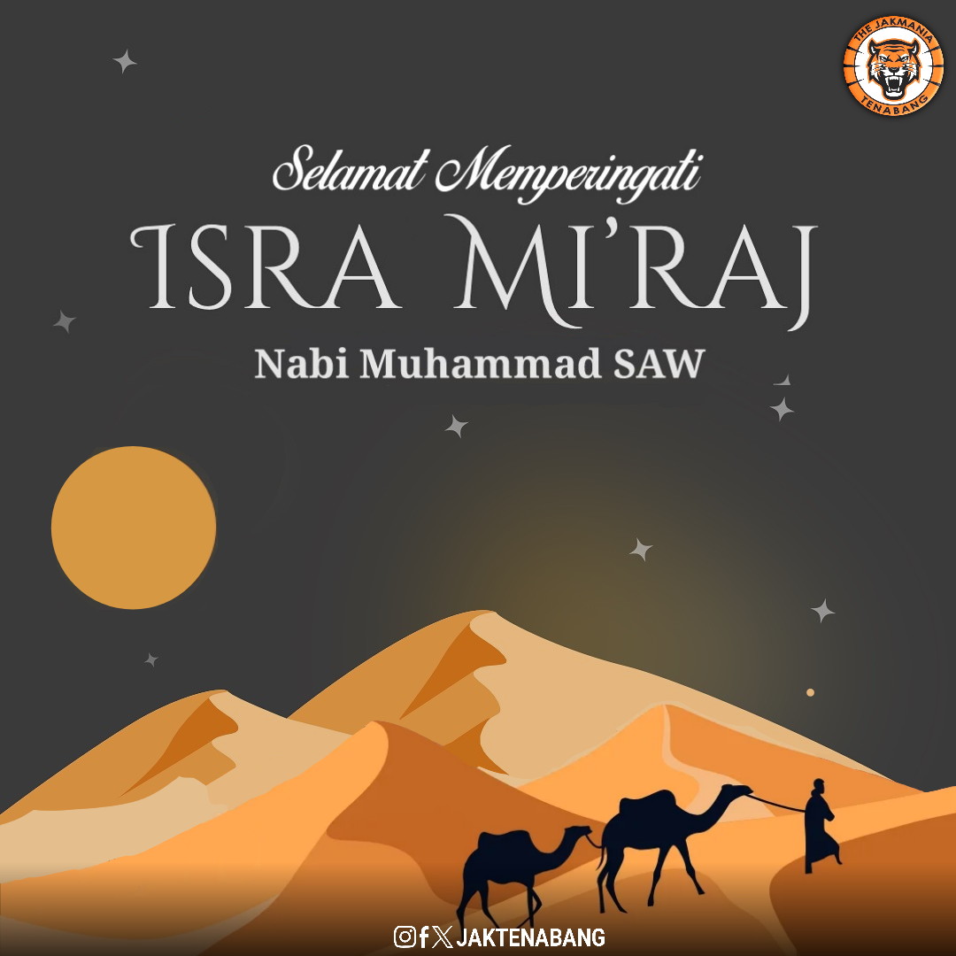 Selamat memperingati Isra Miraj 1446 H.

Mari maknai peringatan Isra Miraj dengan memperkuat iman dan menata ibadah. Semoga kita senantiasa berjalan di jalan yang diridhai oleh Allah SWT 🤲

#Jakmaniatenabang
#PersijaSelamanya