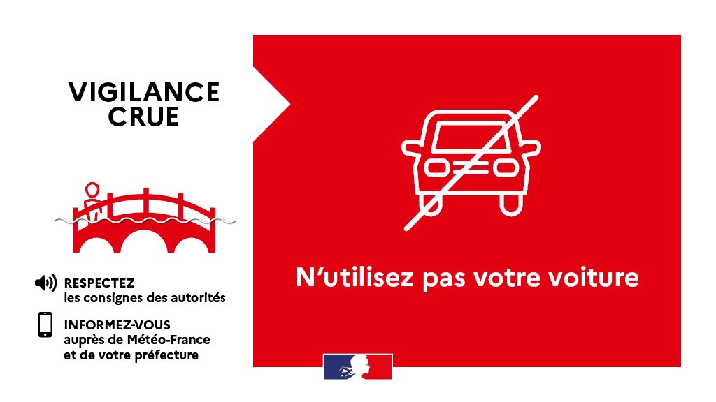 🔴 Le département d’Ille-et-Vilaine est placé en #VigilanceRouge pour un risque de #Crues.

8 départements sont toujours concernés par une #VigilanceOrange #VaguesSubmersion, #Crues et #Avalanches. 

Soyez très vigilants et tenez-vous informés sur vigilance.meteofrance.fr