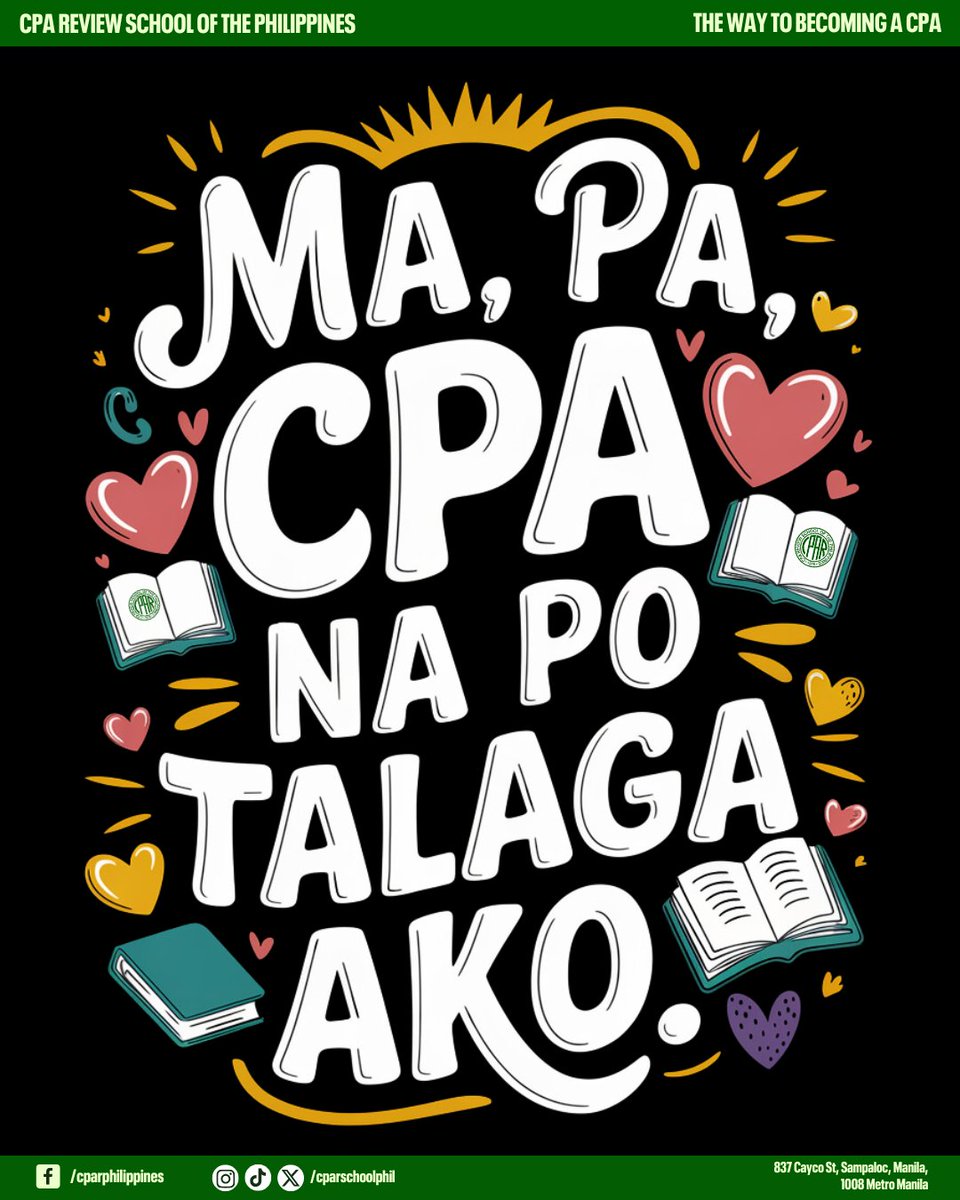cparschoolphil's tweet photo. CONGRATULATIONS!!! #CPAR deeply shares in the joy of all the new CPAs who are taking their oath today! Be committed to excellence and maintain the highest ethical standards of our profession.
Tag us or use hashtag #cpar2025memories if you are sharing your oathtaking photos today. https://t.co/IDbhtgGAI7