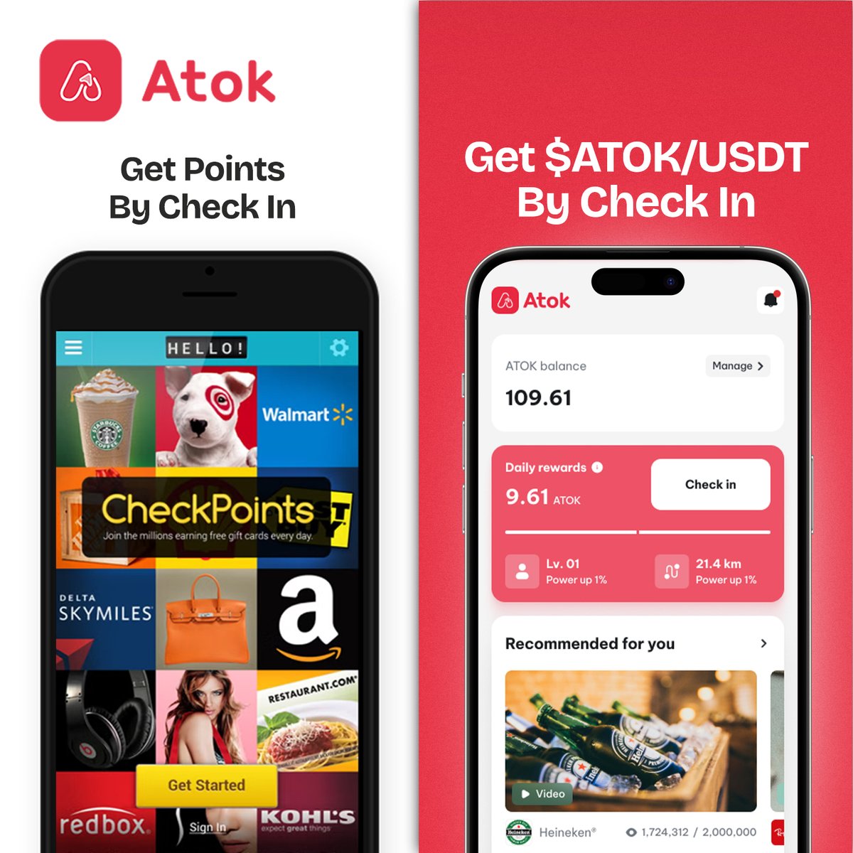 👇 Check Points, Earn USDT with Daily Check-ins! Tap Check-in daily on the  Atok app to track your points and claim USDT rewards. #ATOK #Cryptocurrency  #Web3 #Mobileadvertising
