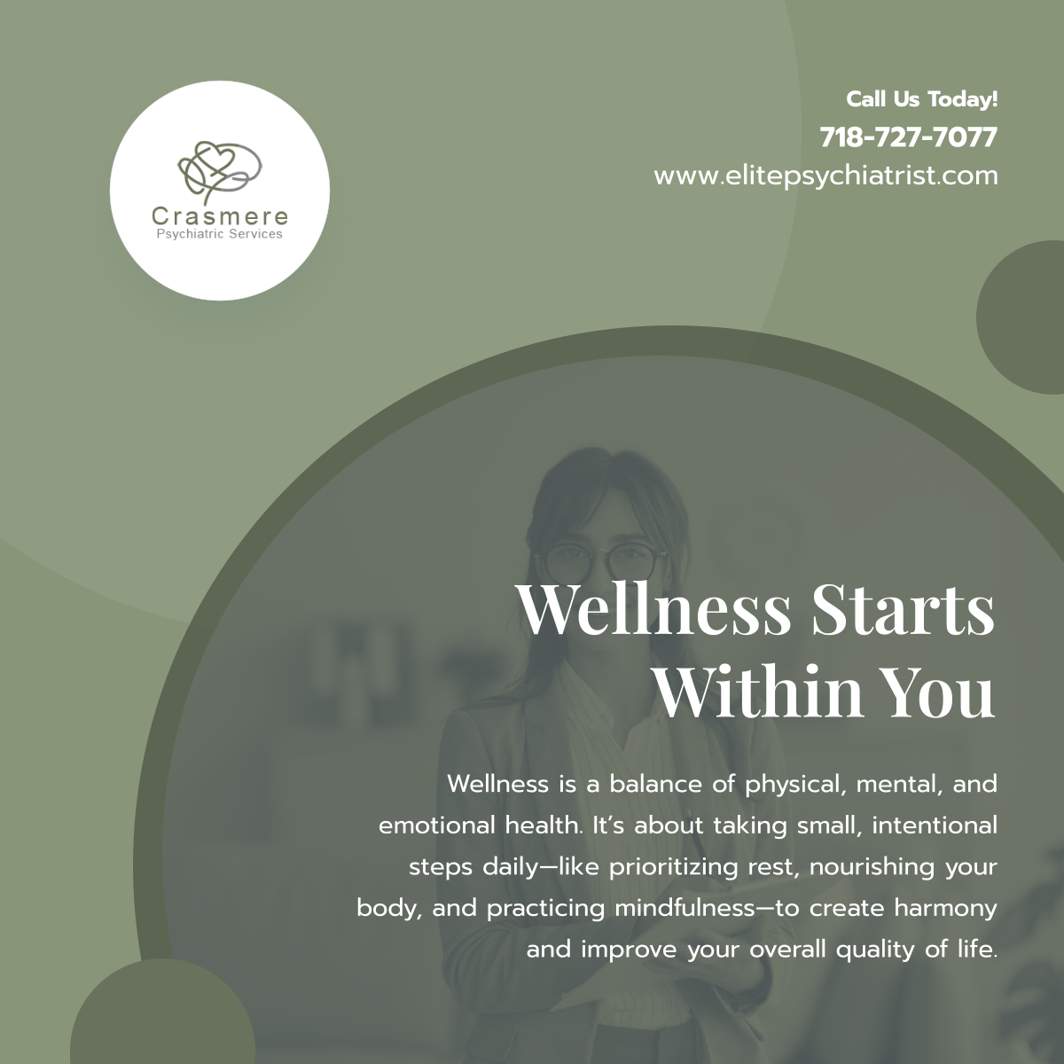 CrasmerePsych's tweet photo. Your well-being matters. Embrace small changes daily to support your body and mind. Let’s make wellness a priority and thrive together. 

#StatenIslandNY #PsychiatricServices #WellnessJourney #MindBodyBalance #SelfCareFirst https://t.co/tQ4ykhZUfT