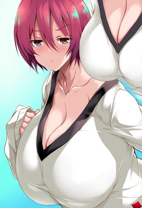 制服マチュ乳 マチュの学校制服の上着えっぐい開き方してるな～って(制服の名称詳しくないのでとりあえず上着呼び)この開き方は素肌ででか乳だとえっちくなる気がする #GQuuuuuuX #ジークアクス 