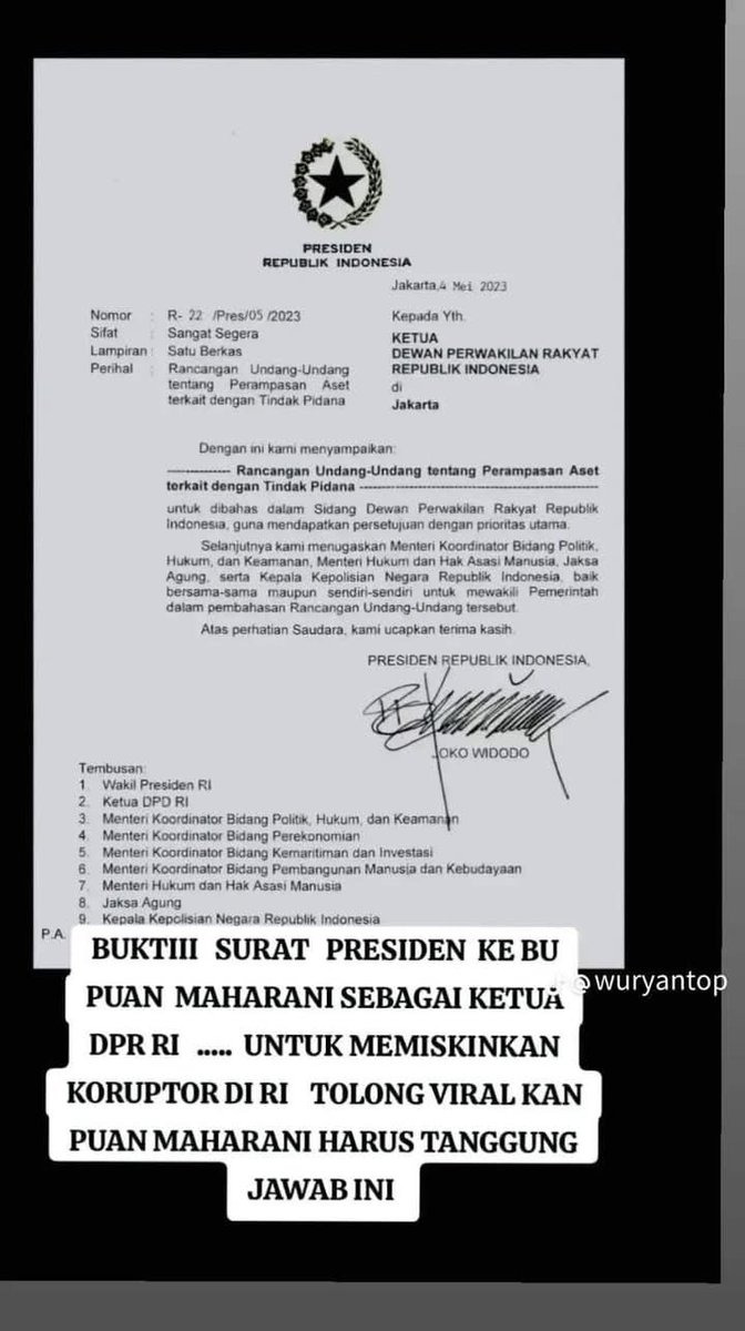jie_jie_jokowis's tweet photo. Buat para bokepers, tanyakan pd Puan knapa ini ditolak ??

infonya sampai saat ini masih diperjuangkan agar RUU itu disahkan oleh DPR.
Lucunya malah tuduhan mrk pak jokowi melindungi Koruptor.Lah yg melindungi genknya mrk sendiri koq.🙄 https://t.co/sIMGGlZIVY