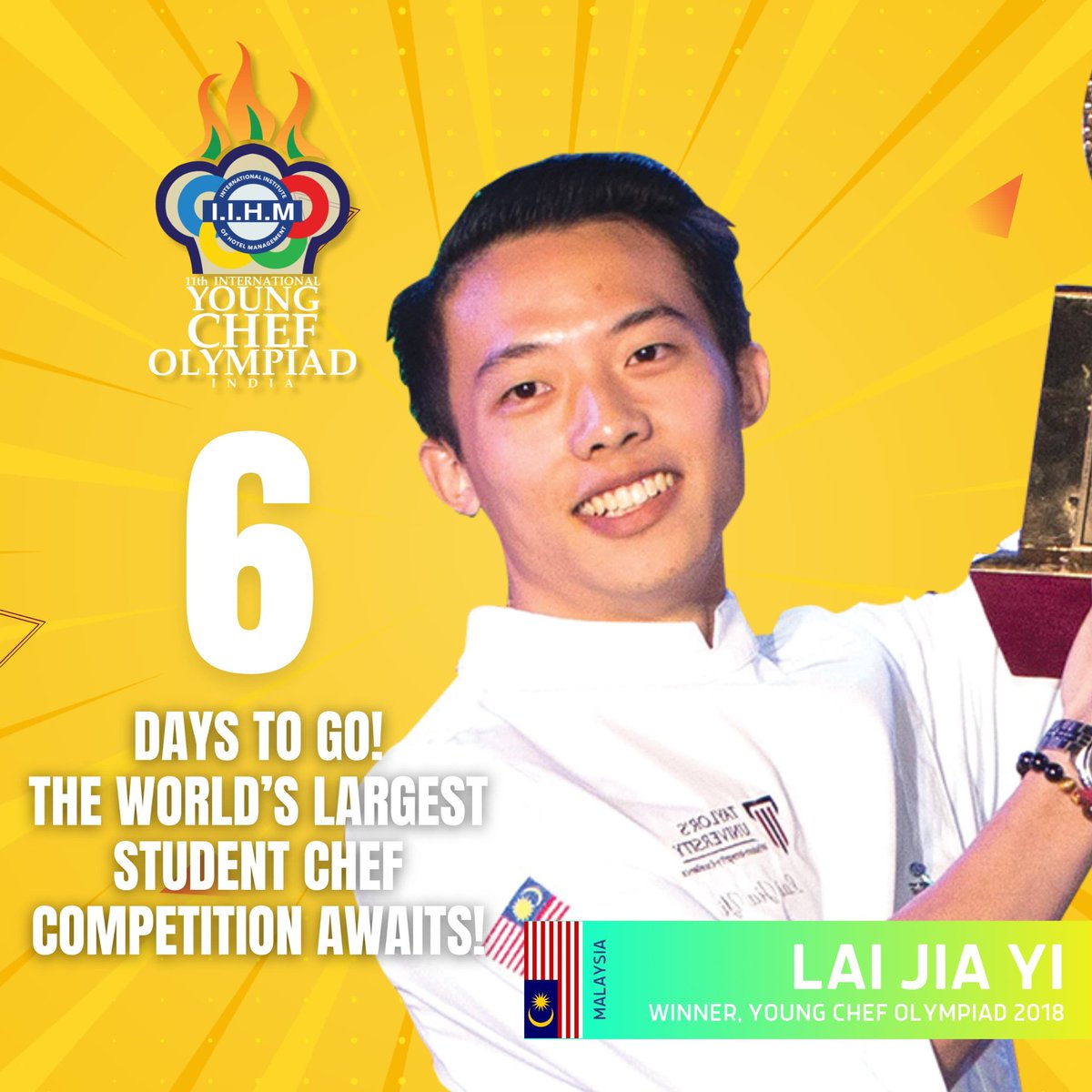 oneonealife's tweet photo. 6 Days to Go for YCO 2025! 

The countdown continues as we inch closer to the 11th IIHM Young Chef Olympiad! In just 6 days, young chefs from over 50 nations will converge to celebrate the spirit of culinary diplomacy, innovation, and passion. https://t.co/KwOJmO1sTg